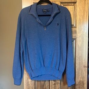 Blue Polo Pullover 3/4 zip